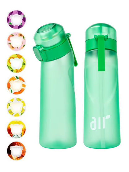 1Pc Air Water Bottle with 1Pc Random Flavor Pods Portable Transparent with Straw Leak Proof Suitable for Outdoor Sports